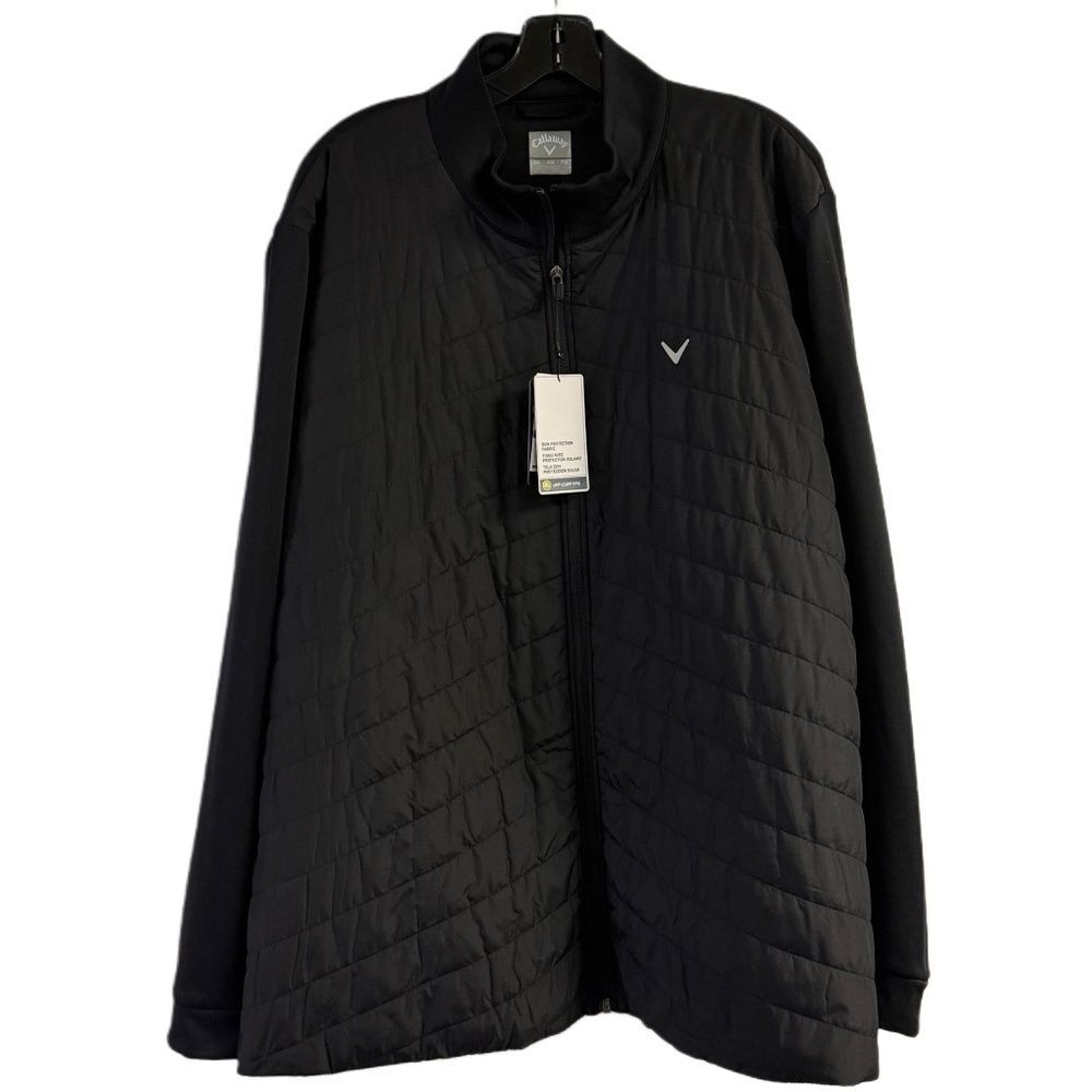 NWT Men’s Callaway Black Full Zip Golf Jacket UPF 50 Size XXL